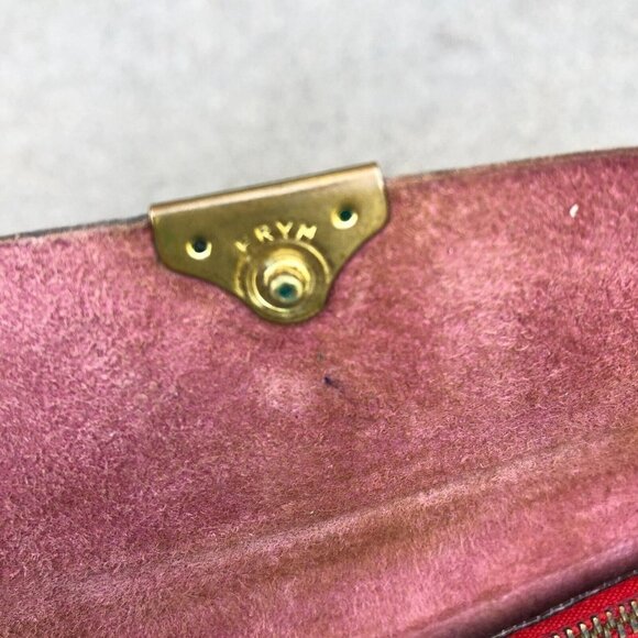 Vintage ECHT 2 PRYM Leather Tri Fold Wallet Clutch Multi Pocket Purple RARE - Picture 8 of 14